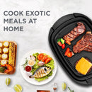 Black+Decker, Electric Health Grill, 1500W, Family-Sized Non-Stick Griddle with Glass Lid, 5-Level Temperature Control, Cool-Touch Handles