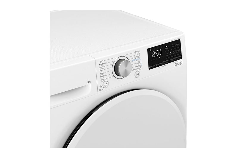 LG, Energy Saving Dryer, 9kg, White, Capable Drying with Dual Heat Pump
