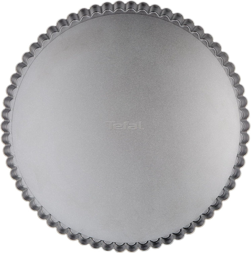 Tefal, Fluted Tart Pan with Loose Base, Steel, 28 cm, Red