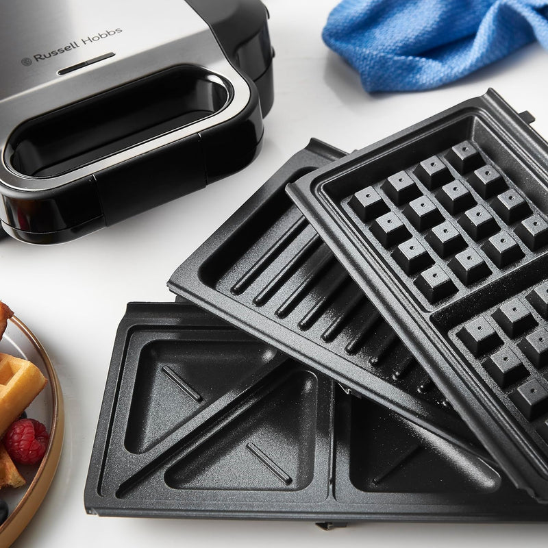 Russell Hobbs, Multifunctional 3-in-1 Sandwich Maker, Waffle Iron, Contact Grill