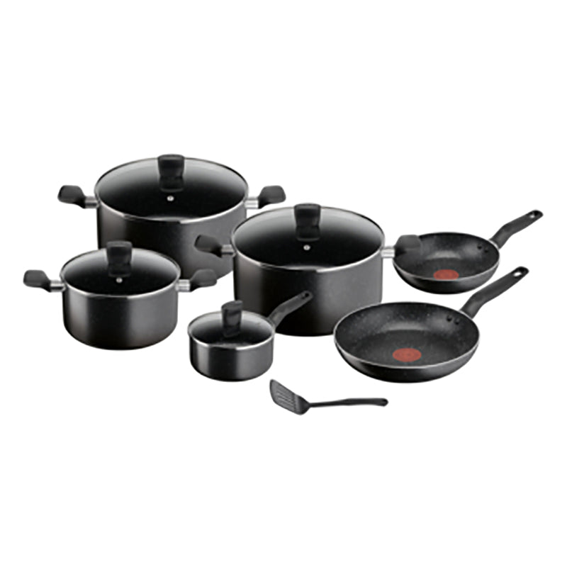 Tefal, SuperCook Dark Stone 11 pieces Set with glass lids