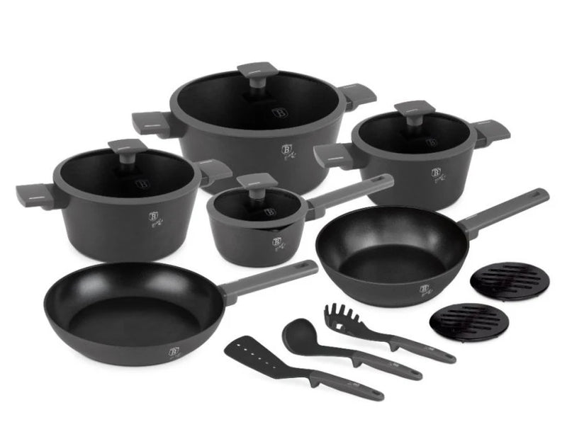 Berlinger Haus, 15 Pcs Cookware Set Matt Anthracite Collection