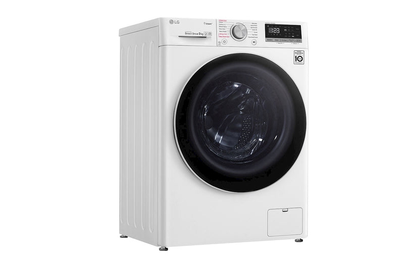 LG, Front Load Washer 9kg, AI Direct Drive Motor, Steam, White