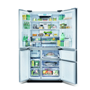 Sharp, Fridge 5 Doors 26Cft Glass Black