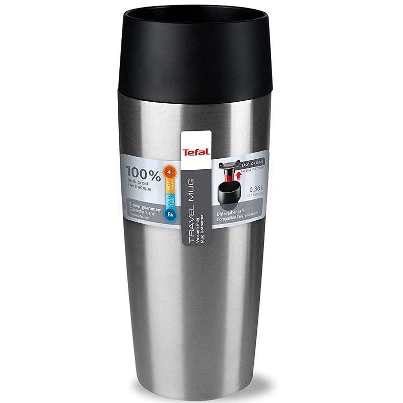 Tefal, Stainless Steel Travel Mug 360 Ml, Silver