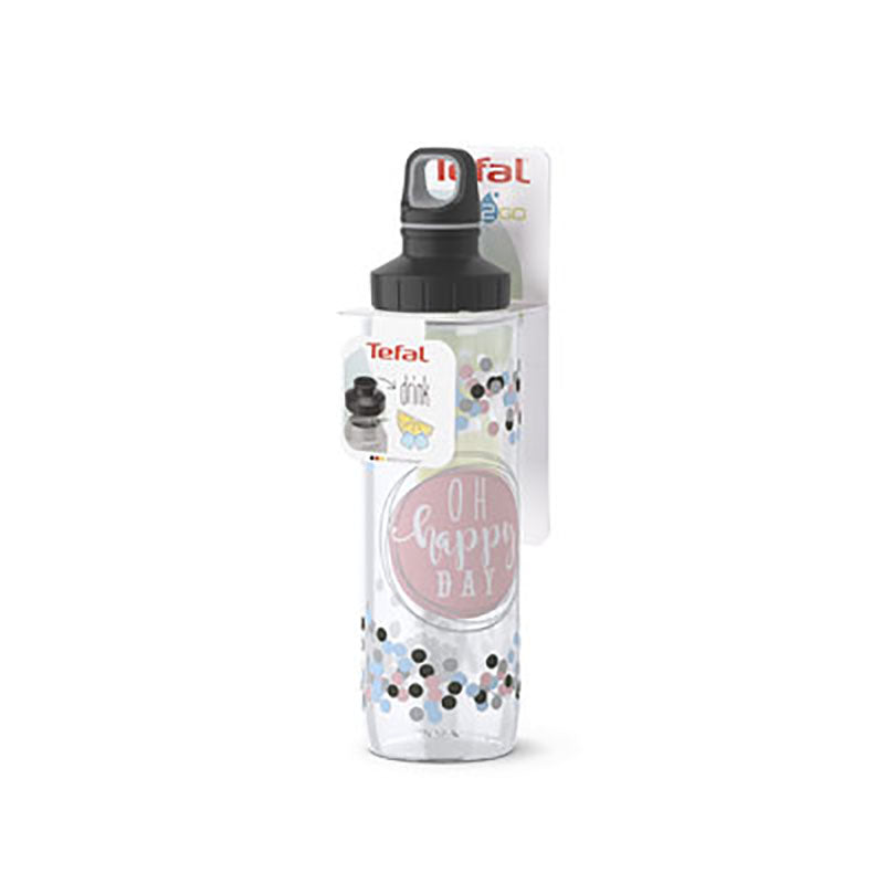 Tefal, Drink 2 Go Decor Drinking Bottle Happy Day Screw Lid, 700 Ml