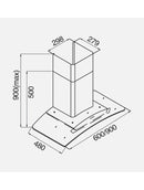 Campomatic, Chimney Hood 60CM Glass And Stainless