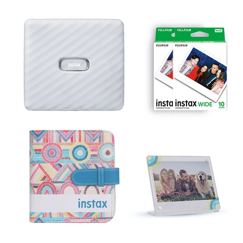 Fujifilm Instax Wide Link Smartphone Printer Photo Kit, White