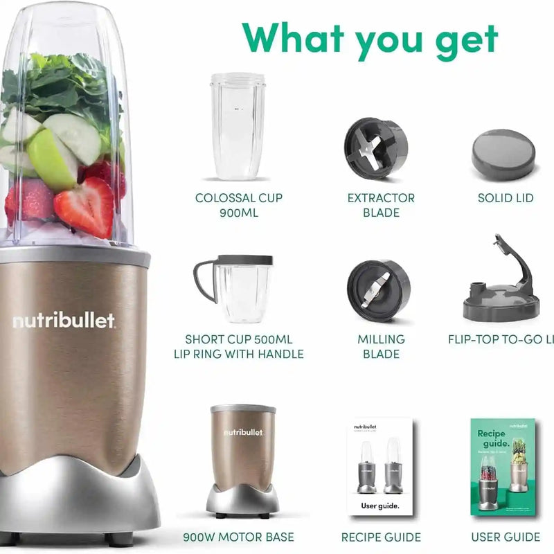 Nutribullet, Multi-function Blender 900W, 10 Pcs, Champagne