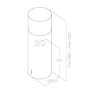 Elica, Hood Island Tube Pro 43cm Stainless Steel