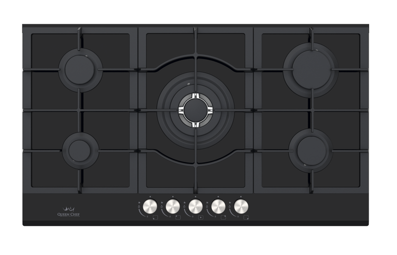 Queen Chef, Tempered Glass Cooktop QCHB90-5GGBS A