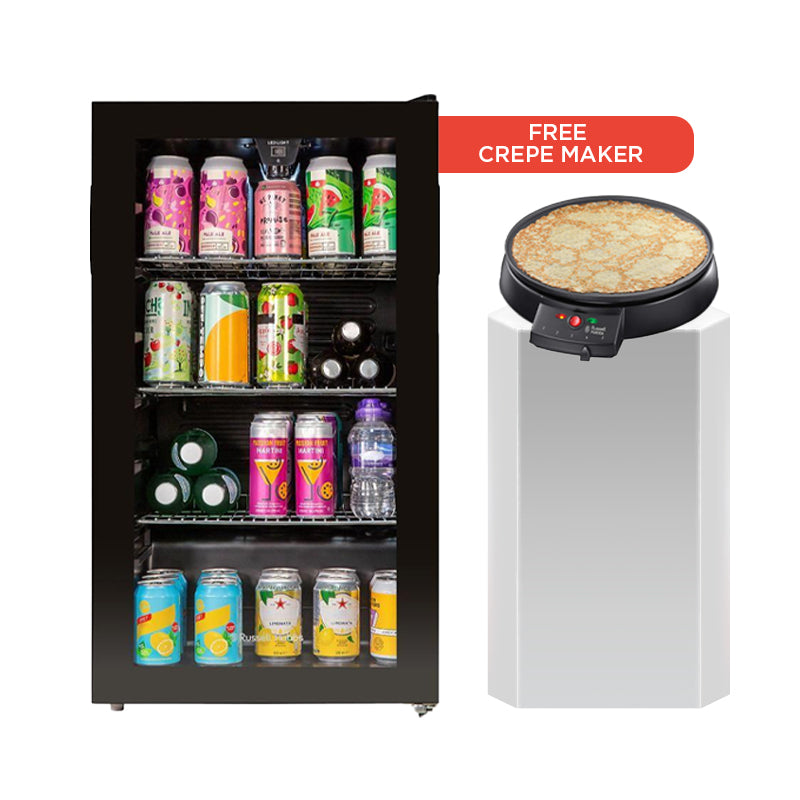 Russell Hobbs, Freestanding Bottles Cooler Fridge + Free Russell Hobbs Crepe Maker