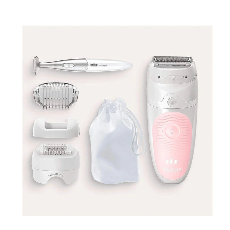 Braun Silk-épil 5-820 wet & dry epilator with bikini styler, trimmer, shaver, & massage roller