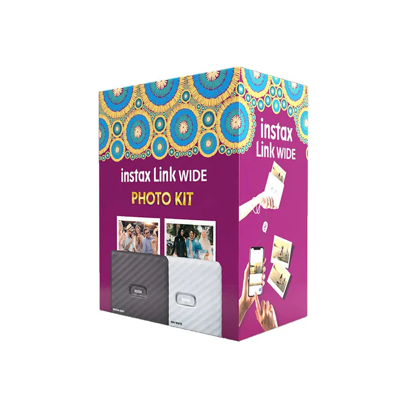 Fujifilm Instax Wide Link Smartphone Printer Photo Kit, Grey