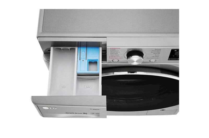 LG, Front Load Washer 9kg, AI Direct Drive Motor, Steam, Silver Color