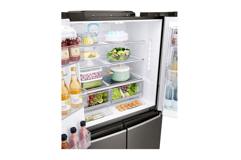 LG, InstaView Door-in-Door™ , Four Door Refrigerator, 705L Gross Capacity with HygieneFRESH+™, Black Stainless