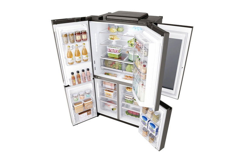 LG, InstaView Door-in-Door™ , Four Door Refrigerator, 705L Gross Capacity with HygieneFRESH+™, Black Stainless