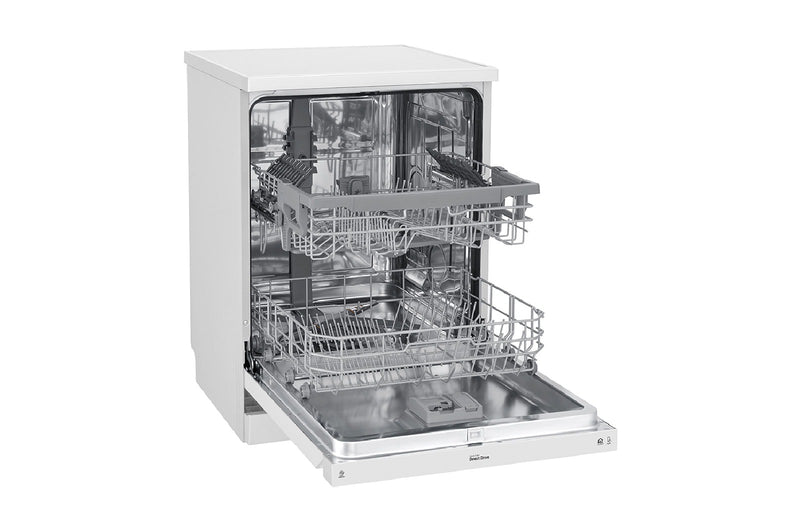 LG, QuadWash™ Dishwasher, 14 Place Settings, EasyRack™ Plus, Inverter Direct Drive, ThinQ, White