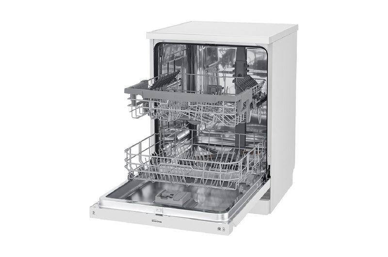 LG, QuadWash™ Dishwasher, 14 Place Settings, EasyRack™ Plus, Inverter Direct Drive, ThinQ, White