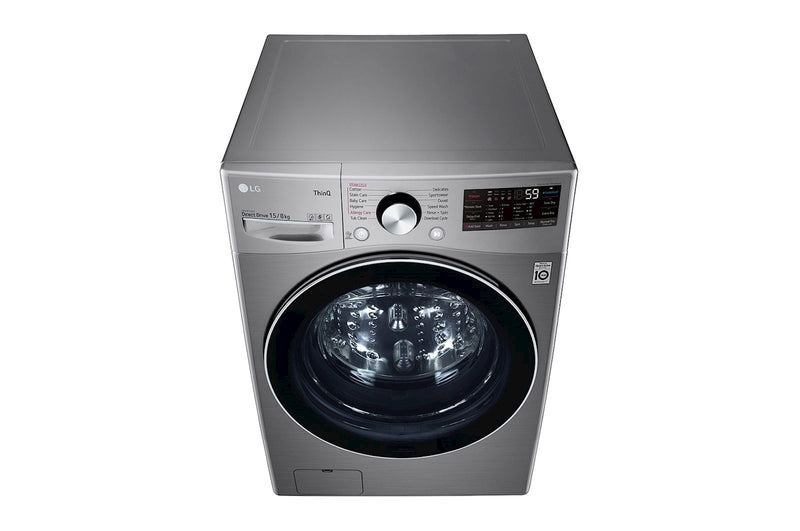 LG, Washer & Dryer 15/8kg with AI Direct Drive, Steam, Silver