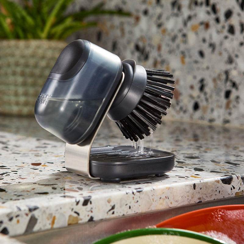 Joseph Joseph, SinkTech™ Compact Soap Dispensing Washing Up Brush with Steel Stand