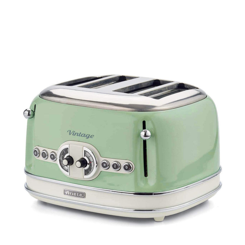 Ariete, 156 Vintage Toaster 4 Slices 1630W, Green