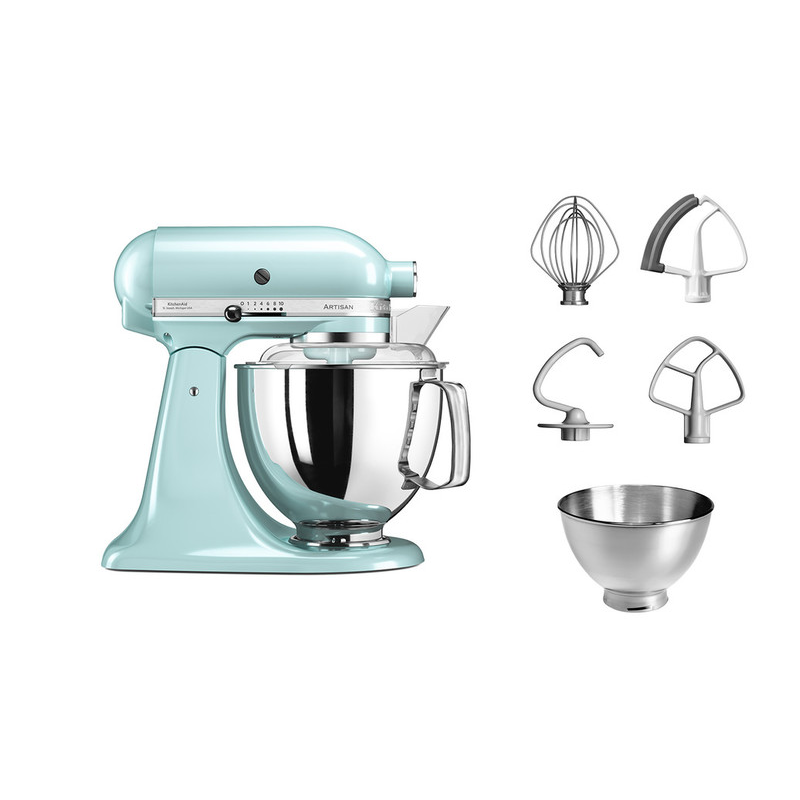 KitchenAid, Ironic Stand Mixer, Ice Blue + 3 L Bowl + Flex edge Beater+ 3 L Bowl + Flex edge Beater