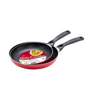 Betty Crocker, Teflon Fry Pan Set,Red/Black, 2 Piece,24/28Cm Thickness 2.5Mm,BC2040