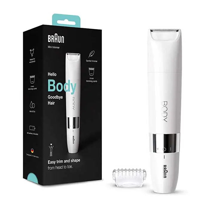 Braun mini wet and dry body trimmer. Gift ideas for women and men.