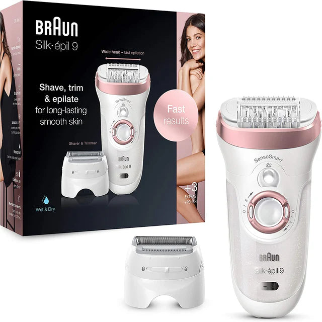 Braun Silk-epil 9 9-720 wet & dry epilator with shaver head