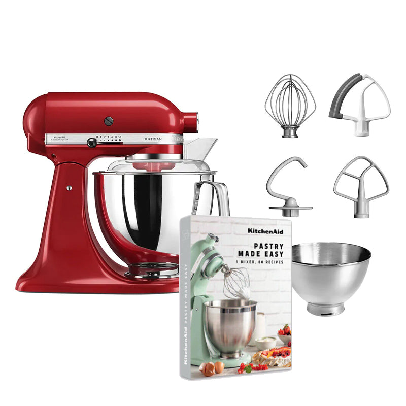 KitchenAid, Artisan Series 4.8 L Tilt-Head Stand Mixer – Empire Red + Free Cook Book