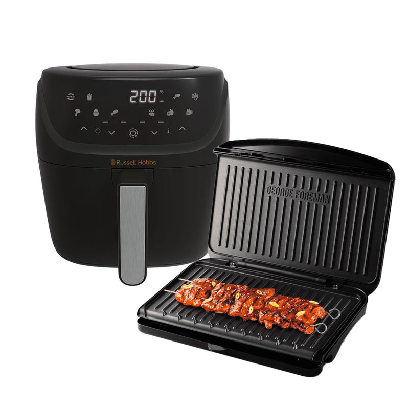 Russell Hobbs, Satisfry Air Fryer – 8 Litre Extra Large + Free George Foreman Fit Grill Medium