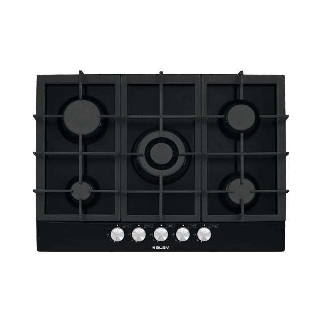 Glem Gas, GT755HBK Gas Hob 70 cm, Black