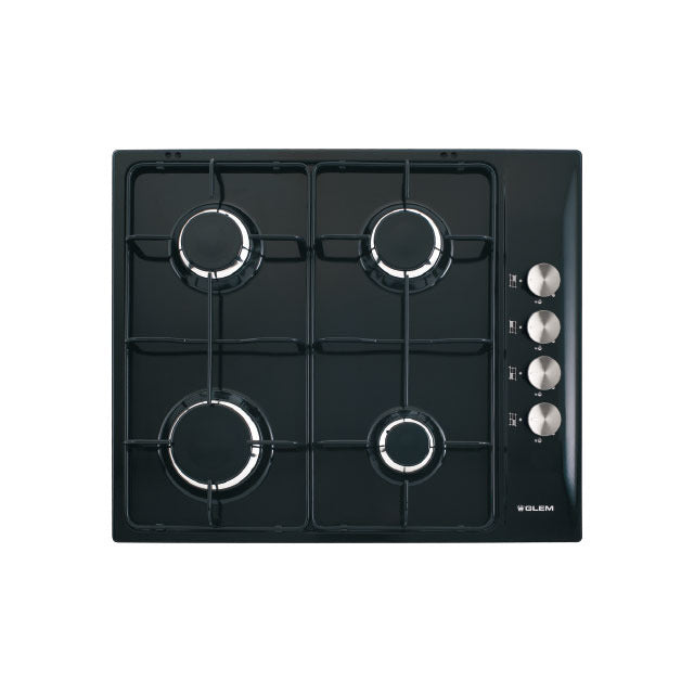 Glem Gas, GTL64BK Gas Hob 60 cm, Black