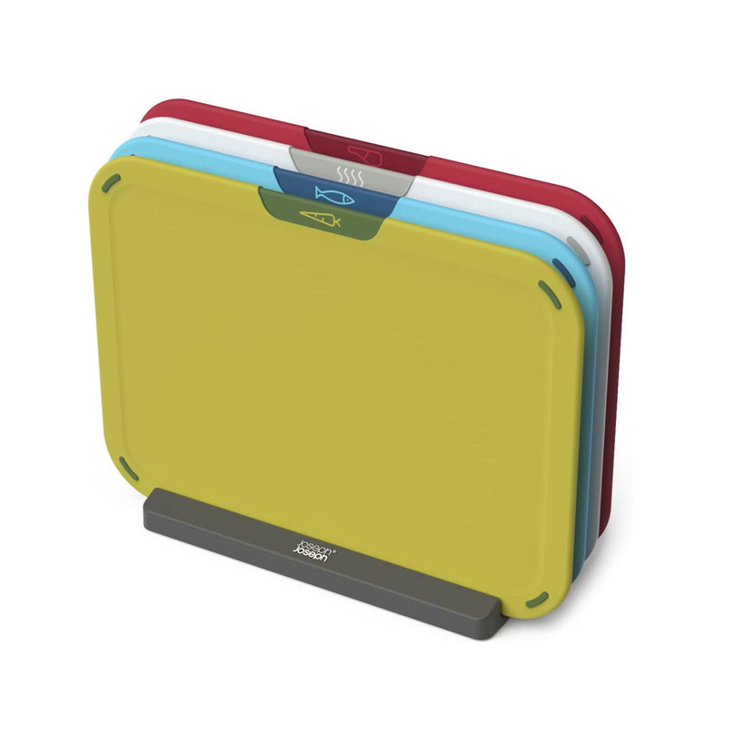 Joseph Joseph, Duo Icon 4-piece colour coded Cutting Board Set with Storage Stand