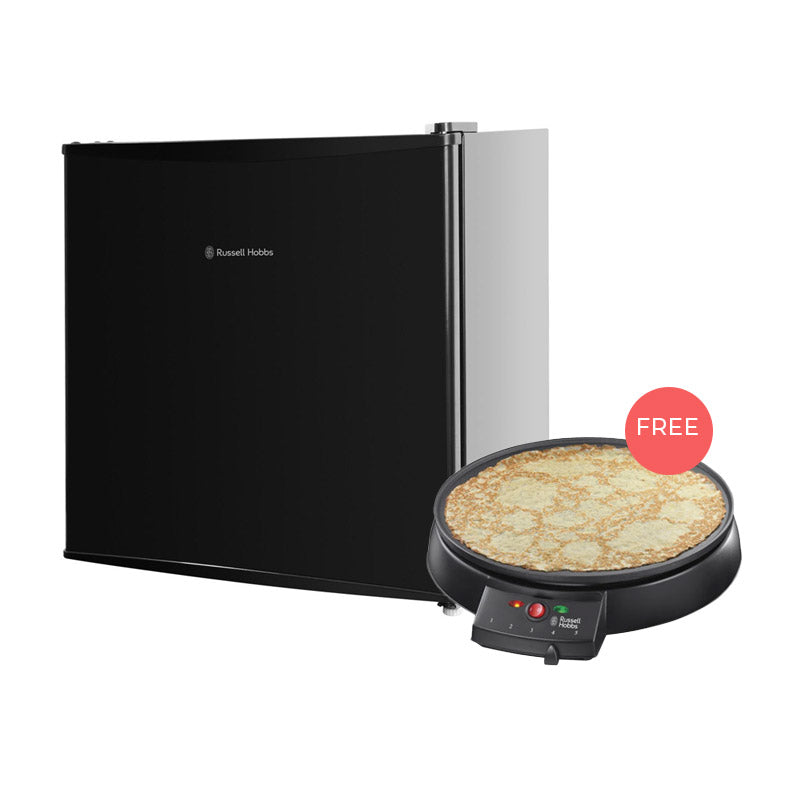 Russell Hobbs, Black Table Top Fridge + Free Crepe Maker