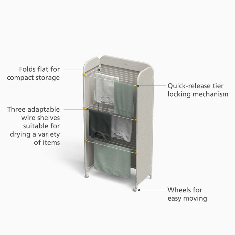 Joseph Joseph, Eclipse™ 3-tier Ecru Clothes Airer with Screen