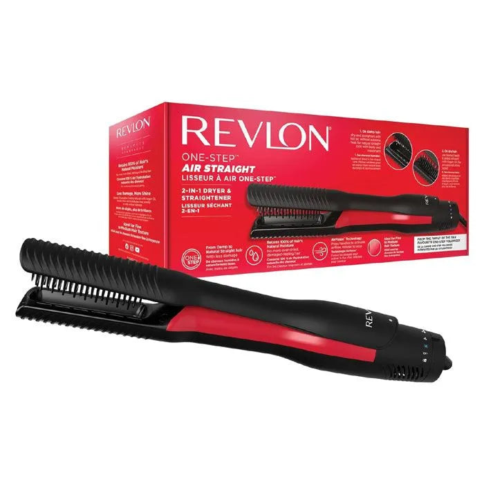 Revlon, One-Step Air Straight 2-in-1 Hair Dryer and Straightener- Argan oil-infused heated plates and teeth RVDR5330