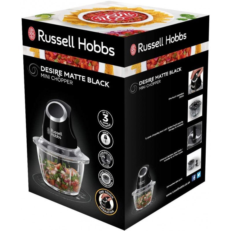 Russell Hobbs, Desire Mini Chopper, 200 Watts, Matte Black