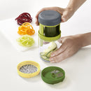 Joseph Joseph, Spiro Spiralizer Vegetable Spiral Slicer Handheld 3 Blade Veggie Pasta Noodle Spaghetti Grater, Green, One size