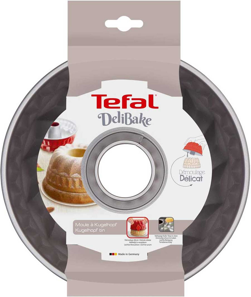 Tefal, Delibake Kugelhopf Steel Baking Mould 22cm, Red