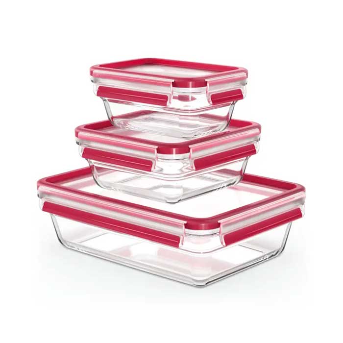 Tefal, Masterseal Glass Box Set of 3 Pieces – 0.45 /0.8 / 2 L