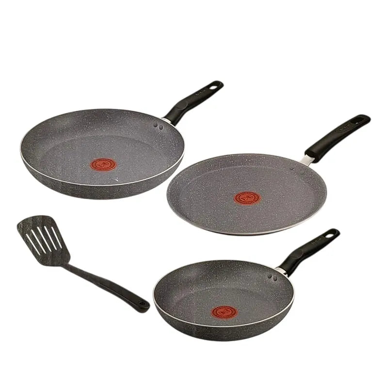Tefal, 4-Piece Natura Marble Non-Stick Frying Pan Set with Spatula