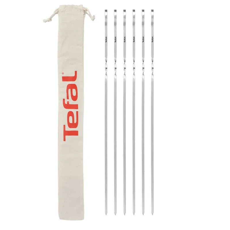 Tefal, XL Stainless Steel 6 Skewers with Cotton Pouch 40cm