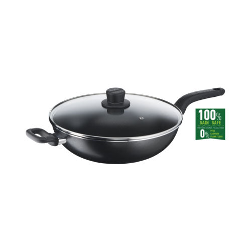 Tefal, Cook Easy Black Wokpan 32cm + glass lid – B5039495