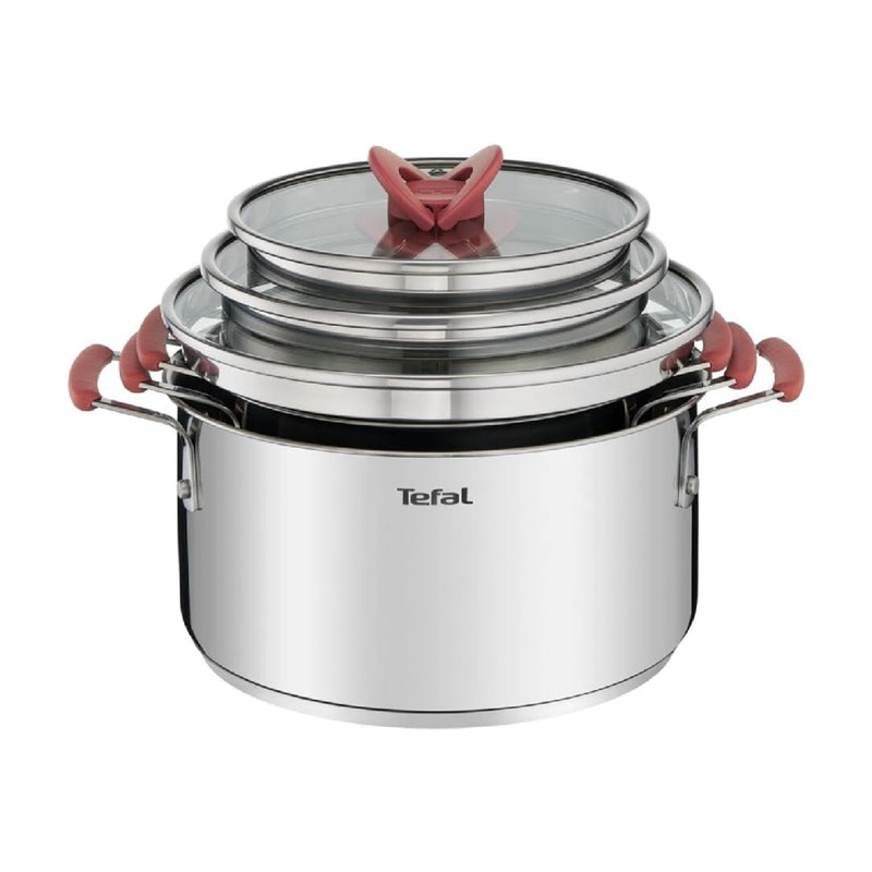 Tefal, Opti'Space Set of 3 Saucepans 18/20/24 cm + lids - Induction