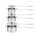 Tefal, Opti'Space Set of 3 Saucepans 18/20/24 cm + lids - Induction