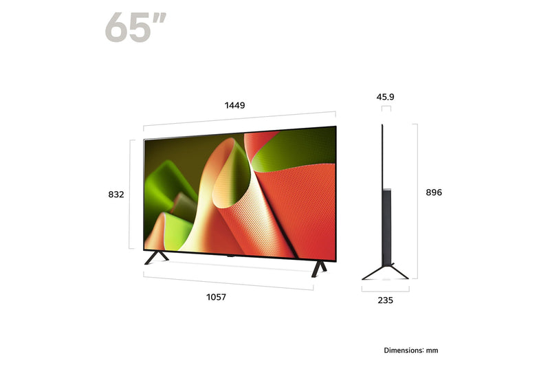 LG, 65 inch LG OLED AI B4 4K Smart TV 2024