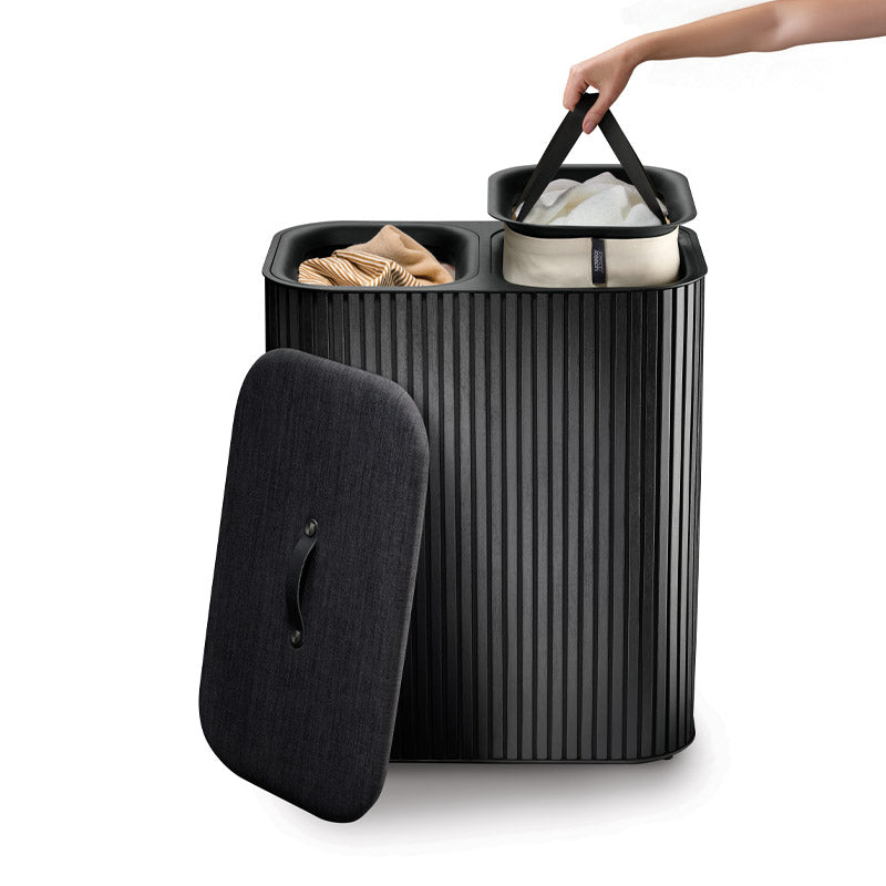 Joseph Joseph, Tota Luxe 90L Black Laundry Separation Basket