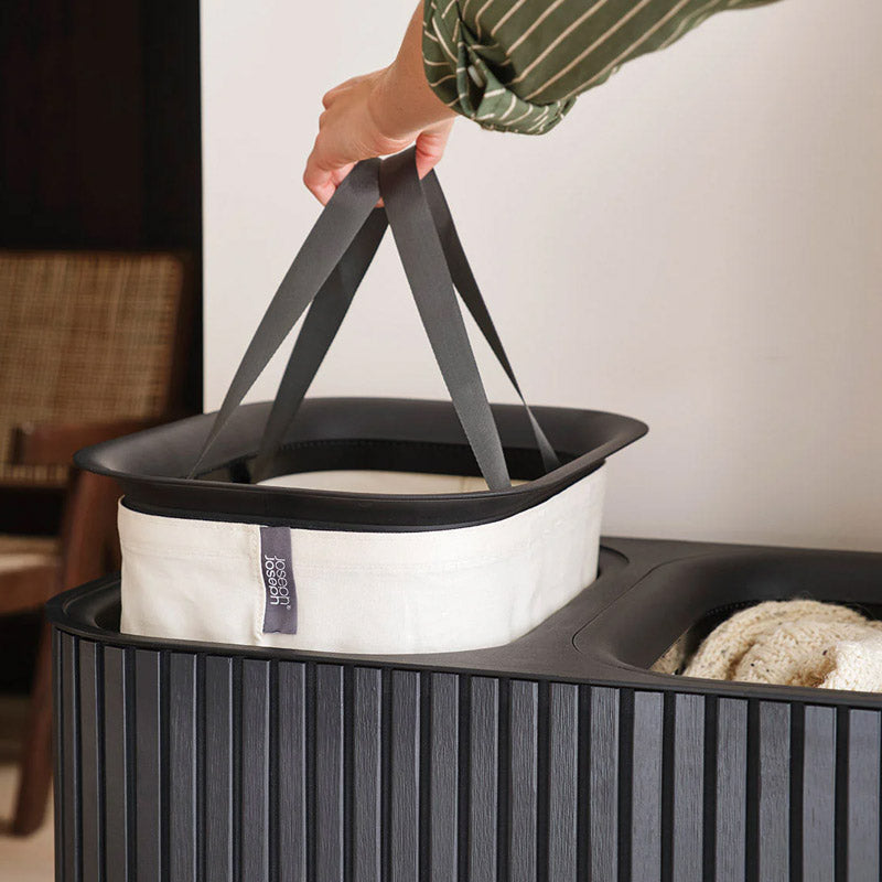 Joseph Joseph, Tota Luxe 90L Black Laundry Separation Basket